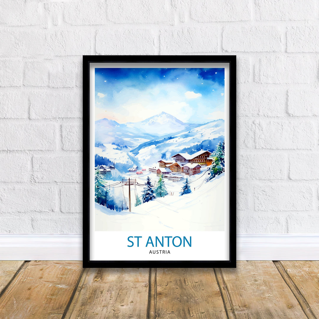 St Anton Austria Poster St Anton Decor St Anton Poster St Anton Art St Anton Wall Art Gift for Ski Aficionados St Anton Home Decor