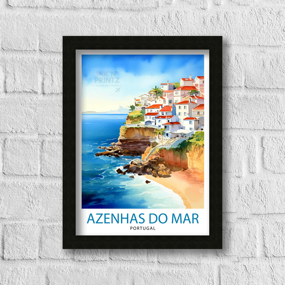 Azenhas do Mar Portugal Poster Azenhas Decor Azenhas Poster Azenhas Art Azenhas Wall Art Gift for Coastal Lovers Azenhas Home Decor