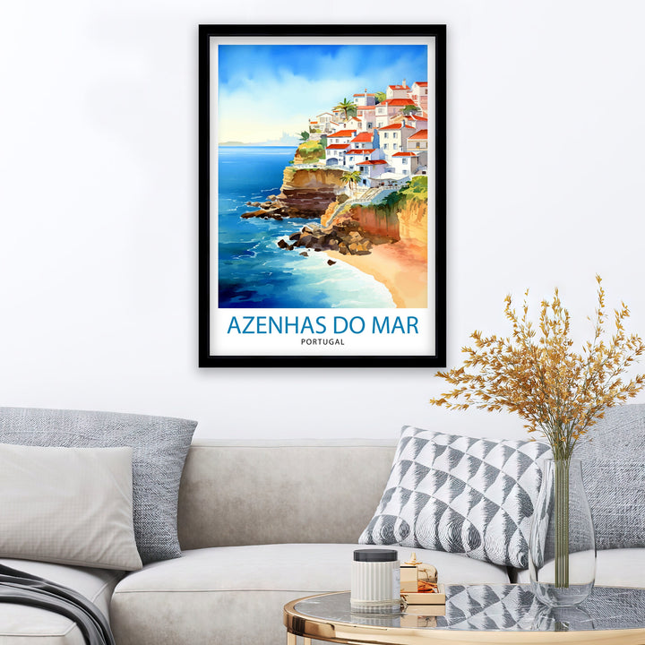 Azenhas do Mar Portugal Poster Azenhas Decor Azenhas Poster Azenhas Art Azenhas Wall Art Gift for Coastal Lovers Azenhas Home Decor