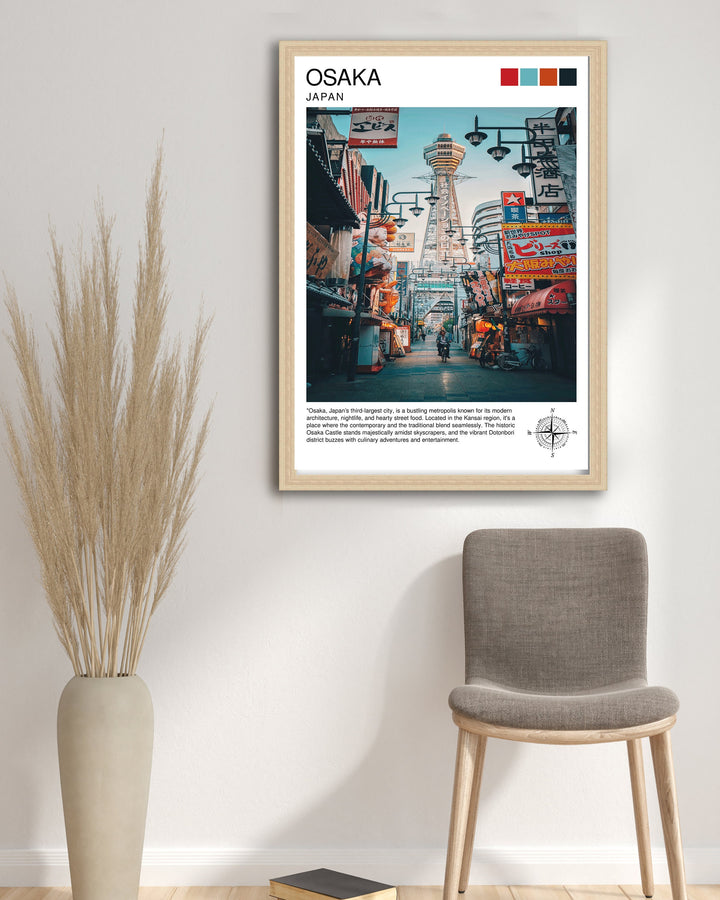 Osaka Japan Travel Poster Osaka Wall Decor Osaka Poster Japan Travel Posters Osaka Art Poster Osaka Illustration Osaka Wall Art