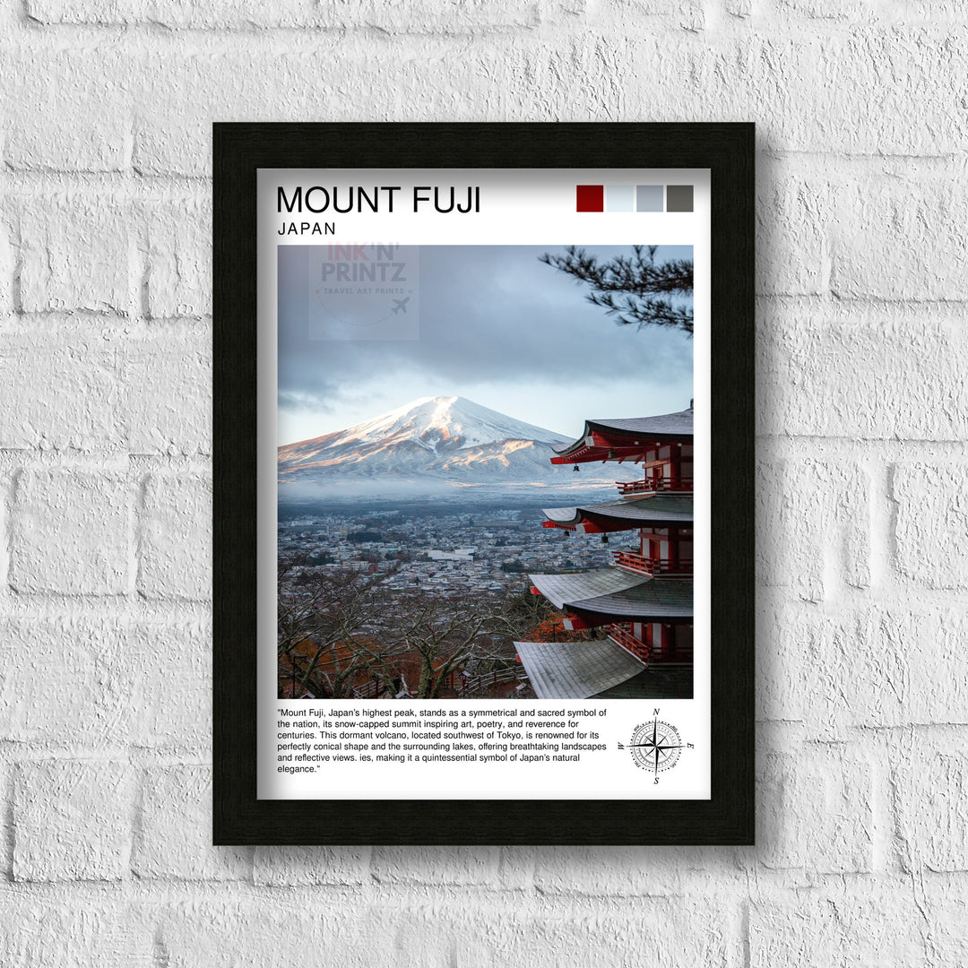 Mount Fuji Travel Poster Japan Wall Decor Fuji Mountain Art Japanese Landscape Poster Gift for Nature Lovers Home Decor