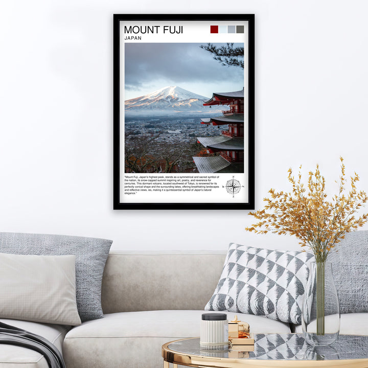 Mount Fuji Travel Poster Japan Wall Decor Fuji Mountain Art Japanese Landscape Poster Gift for Nature Lovers Home Decor