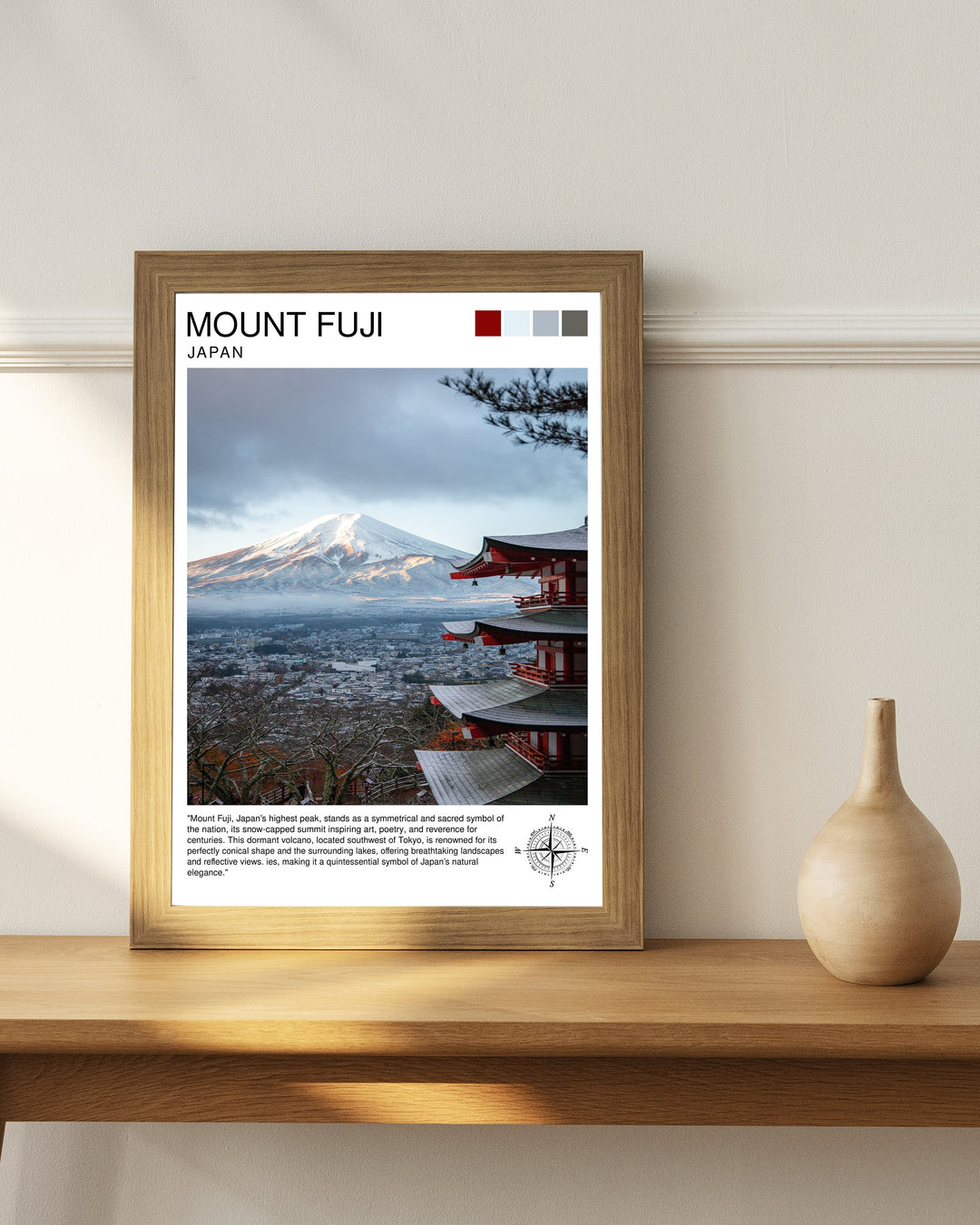 Mount Fuji Travel Poster Japan Wall Decor Fuji Mountain Art Japanese Landscape Poster Gift for Nature Lovers Home Decor