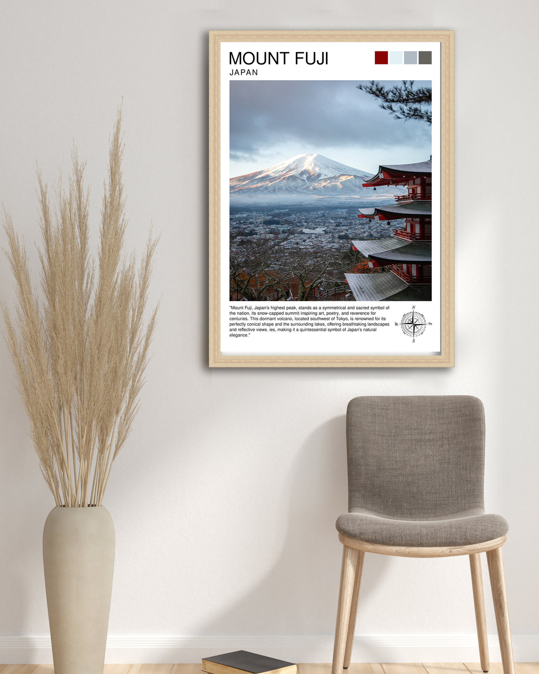 Mount Fuji Travel Poster Japan Wall Decor Fuji Mountain Art Japanese Landscape Poster Gift for Nature Lovers Home Decor