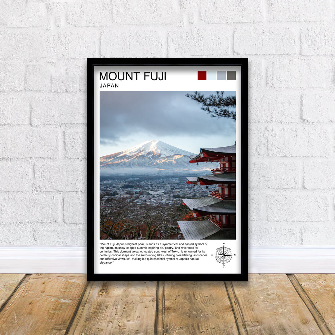 Mount Fuji Travel Poster Japan Wall Decor Fuji Mountain Art Japanese Landscape Poster Gift for Nature Lovers Home Decor