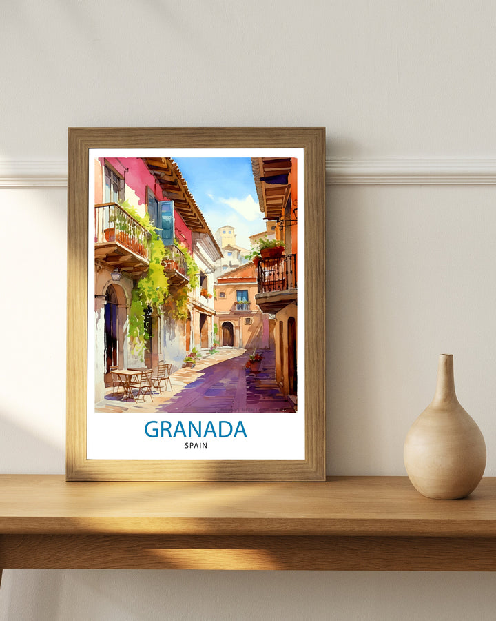 Granada Spain Travel Poster Granada Wall Art Spain Travel Poster Granada Home Decor Granada Spain Illustration Travel Posters