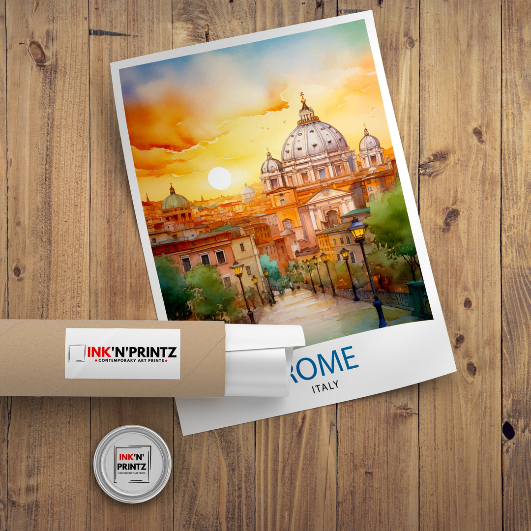 Rome Italy Travel Poster Rome Wall Art Italy Travel Poster Rome Home Decor Italy Illustration Travel Gift for Rome Italy Wall Art