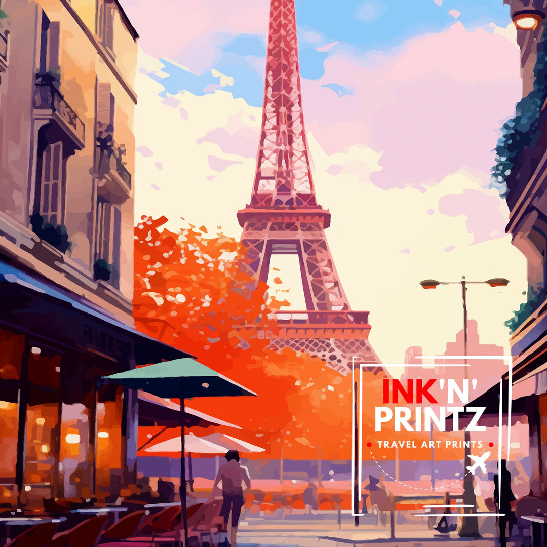 Paris France Travel Poster Paris Wall Art Eiffel Tower Art France Travel Poster Paris Home Decor French Illustration Parisian Art Poster