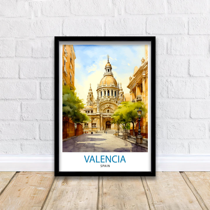 Valencia Travel Poster Valencia Wall Decor Valencia Home Living Decor Valencia Spain City Poster Capital City Valencia Illustration