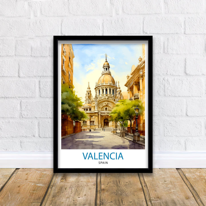 Valencia Travel Poster Valencia Wall Decor Valencia Home Living Decor Valencia Spain City Poster Capital City Valencia Illustration