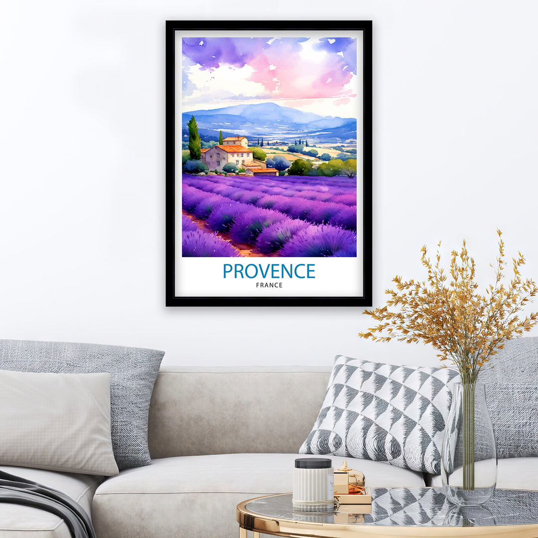 Provence France Travel Poster Provence Wall Decor Provence Home Living Decor Provence France Illustration Travel Poster Gift for Provence