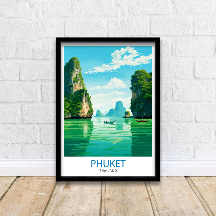 Phuket Thailand Travel Poster Tropical Paradise Wall Decor Phuket Island Poster Thailand Travel Posters Beach Art Poster Phuket Illustration