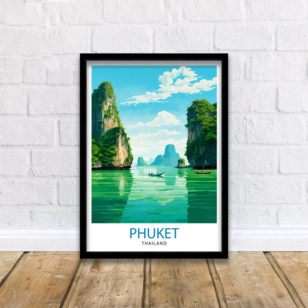 Phuket Thailand Travel Poster Tropical Paradise Wall Decor Phuket Island Poster Thailand Travel Posters Beach Art Poster Phuket Illustration