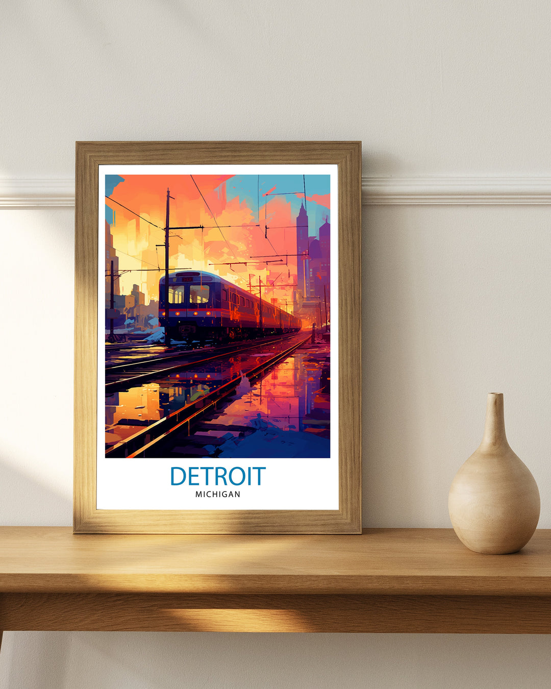 Detroit Michigan Travel Poster Detroit Wall Decor Detroit Poster USA Travel Posters Detroit Art Poster Detroit Illustration Detroit Wall Art