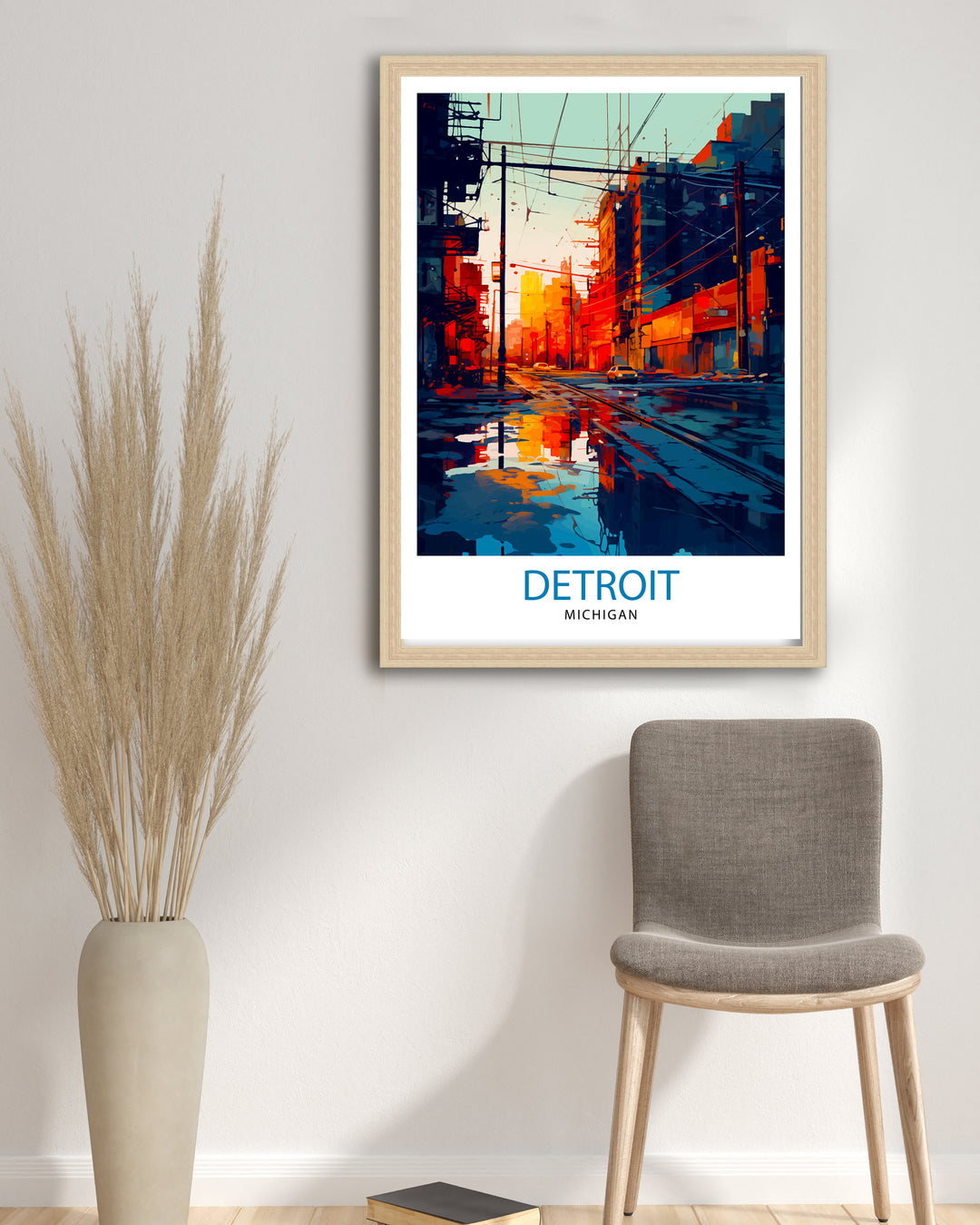 Detroit Michigan Travel Poster Detroit Wall Decor Detroit Poster USA Travel Posters Detroit Art Poster Detroit Illustration Detroit Wall Art