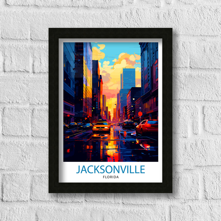 Jacksonville Florida Travel Poster Jacksonville Wall Decor Jacksonville Poster USA Travel Posters Jacksonville Art Poster Jacksonville