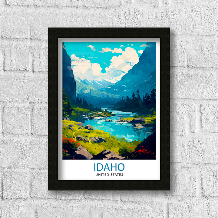 Idaho Travel Poster Idaho Wall Decor Idaho Poster USA Travel Posters Idaho Art Poster Idaho Illustration Idaho Wall Art