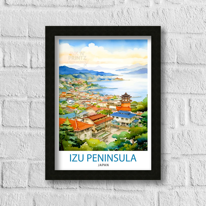 Izu Peninsula Japan Travel Poster Izu Wall Decor Izu Poster Japan Travel Posters Izu Art Poster Izu Illustration Izu Wall Art