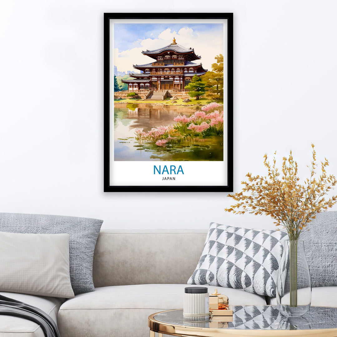 Nara Japan Travel Poster Nara Wall Decor Nara Poster Japan Travel Posters Nara Art Poster Nara Illustration Nara Wall Art