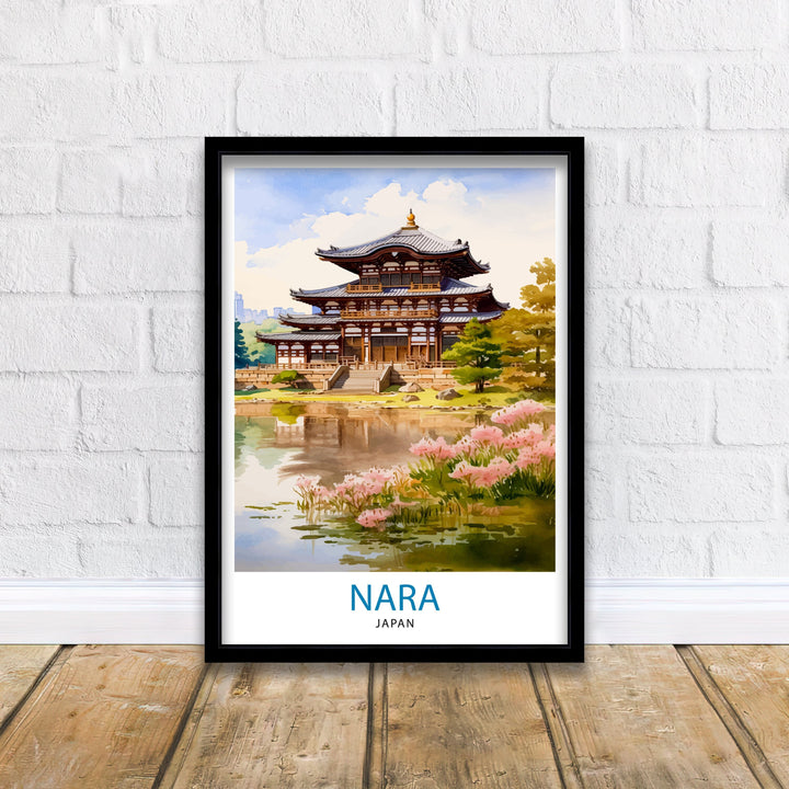 Nara Japan Travel Poster Nara Wall Decor Nara Poster Japan Travel Posters Nara Art Poster Nara Illustration Nara Wall Art