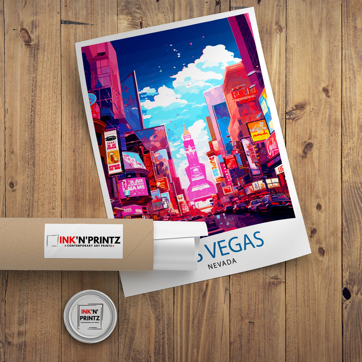 Las Vegas Travel Poster Las Vegas Wall Art Las Vegas Poster Las Vegas Illustration Las Vegas Nevada Travel Poster Las Vegas Souvenir