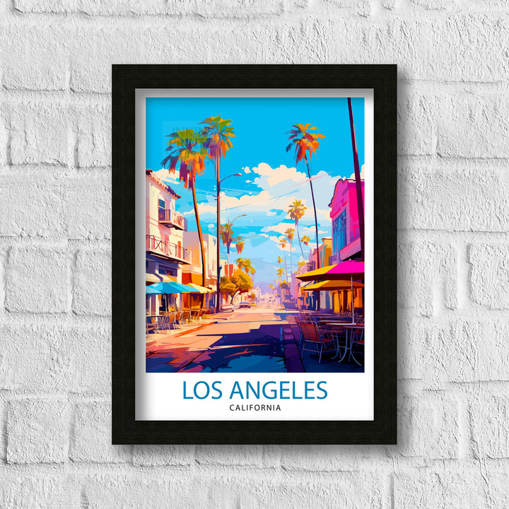 Los Angeles Travel Poster LA Wall Decor California Home Living Decor LA Illustration Travel Poster Gift for LA, California Home Decor