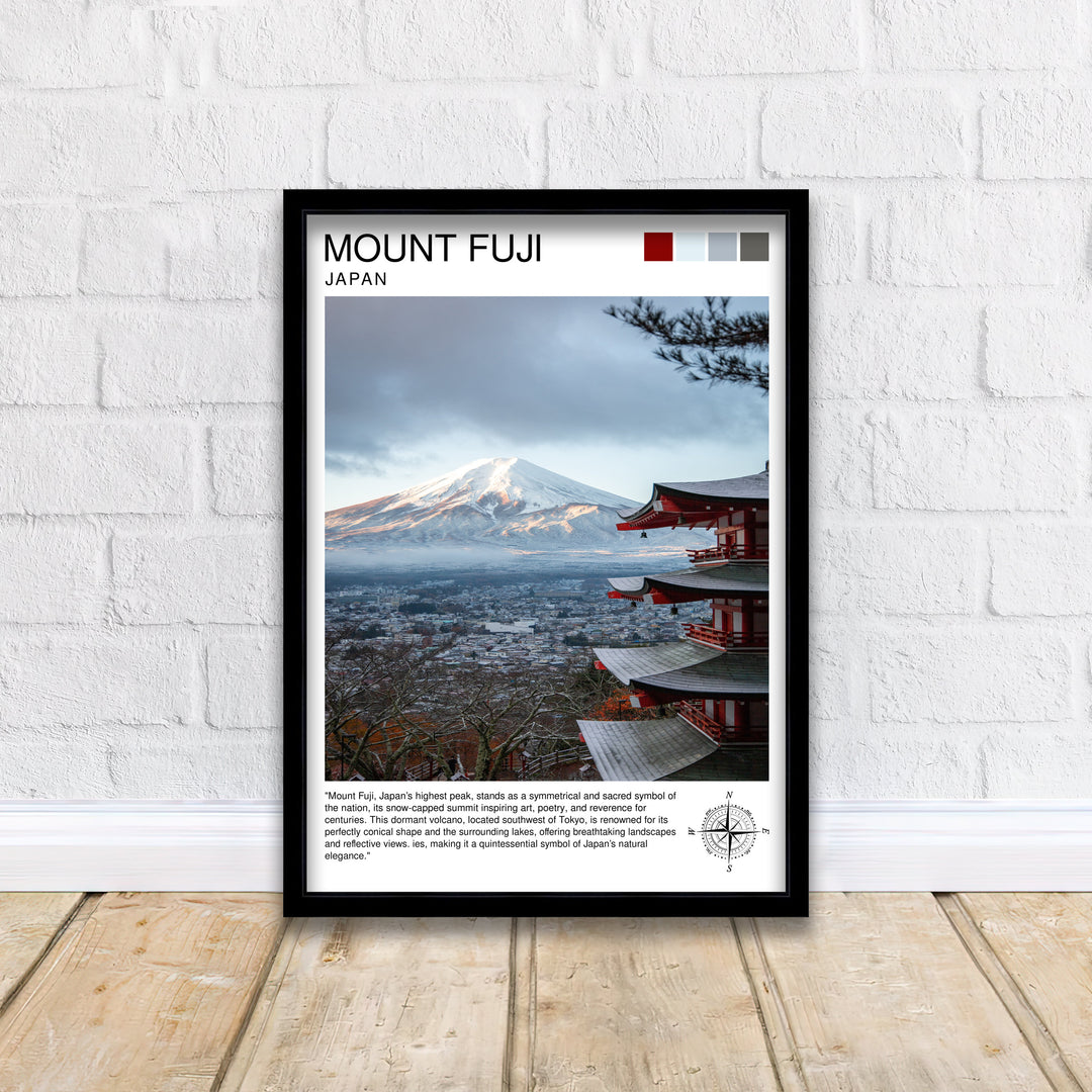 Mount Fuji Travel Poster Japan Wall Decor Fuji Mountain Art Japanese Landscape Poster Gift for Nature Lovers Home Decor