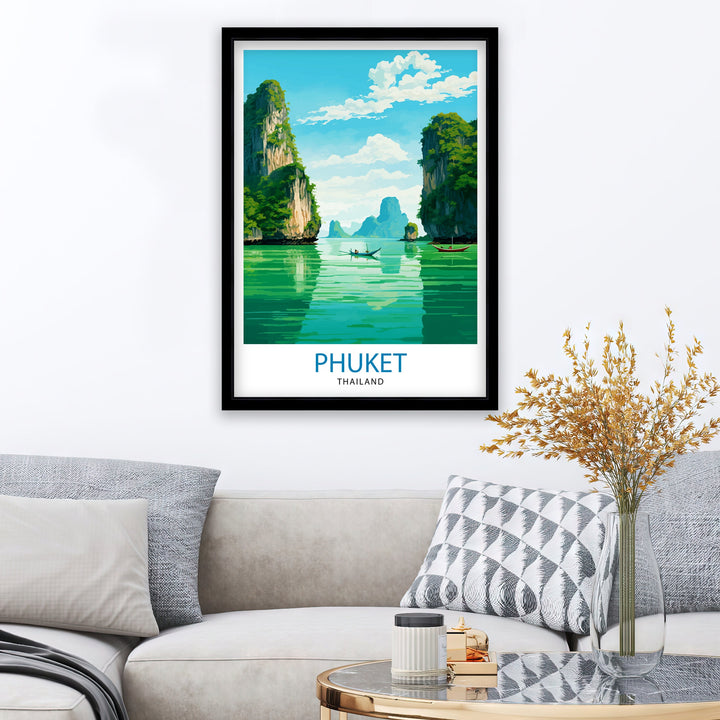 Phuket Thailand Travel Poster Tropical Paradise Wall Decor Phuket Island Poster Thailand Travel Posters Beach Art Poster Phuket Illustration