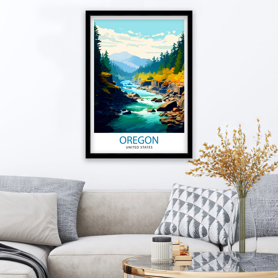 Oregon US Travel Poster Oregon Wall Decor Oregon Poster US Travel Posters Oregon Art Poster Oregon Illustration Oregon Wall Art