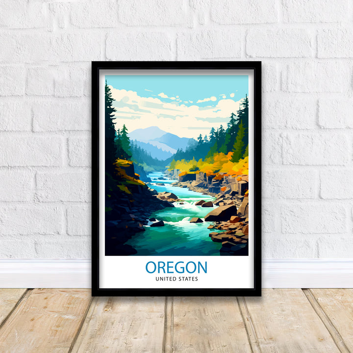 Oregon US Travel Poster Oregon Wall Decor Oregon Poster US Travel Posters Oregon Art Poster Oregon Illustration Oregon Wall Art