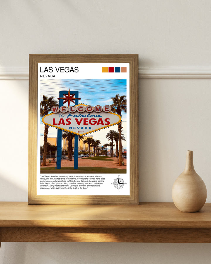 Las Vegas Travel Poster Las Vegas Wall Art Las Vegas Poster Las Vegas Illustration Las Vegas Nevada Travel Poster Las Vegas Souvenir