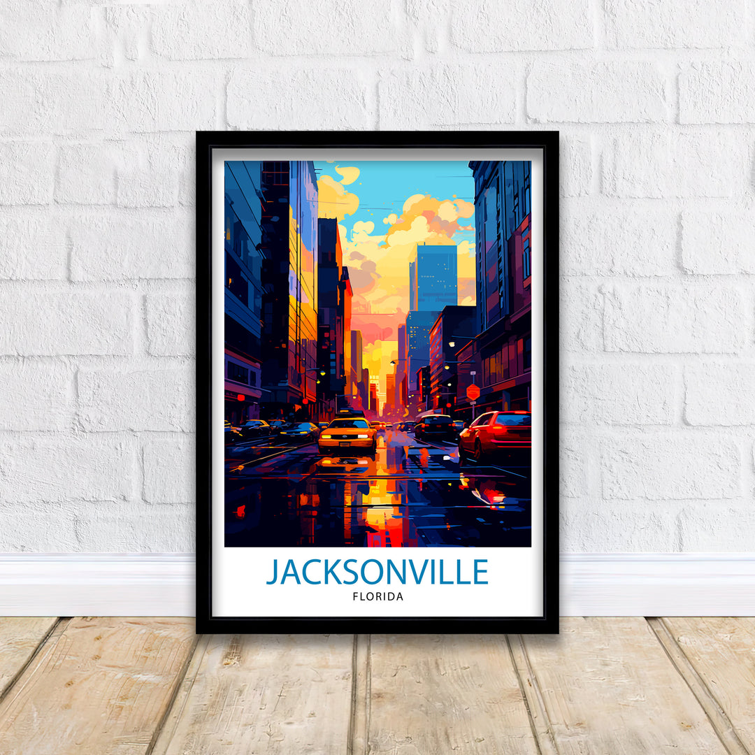 Jacksonville Florida Travel Poster Jacksonville Wall Decor Jacksonville Poster USA Travel Posters Jacksonville Art Poster Jacksonville