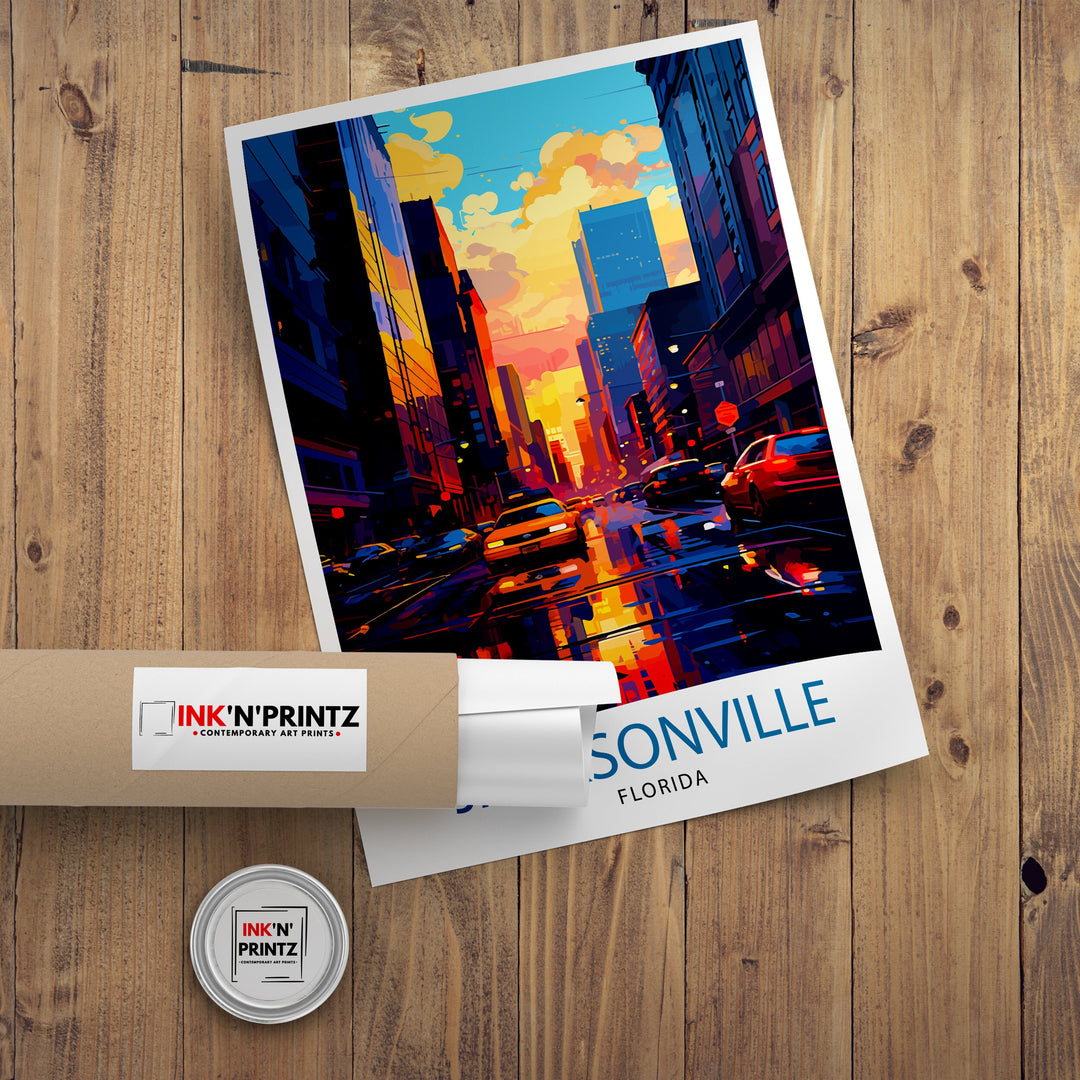 Jacksonville Florida Travel Poster Jacksonville Wall Decor Jacksonville Poster USA Travel Posters Jacksonville Art Poster Jacksonville