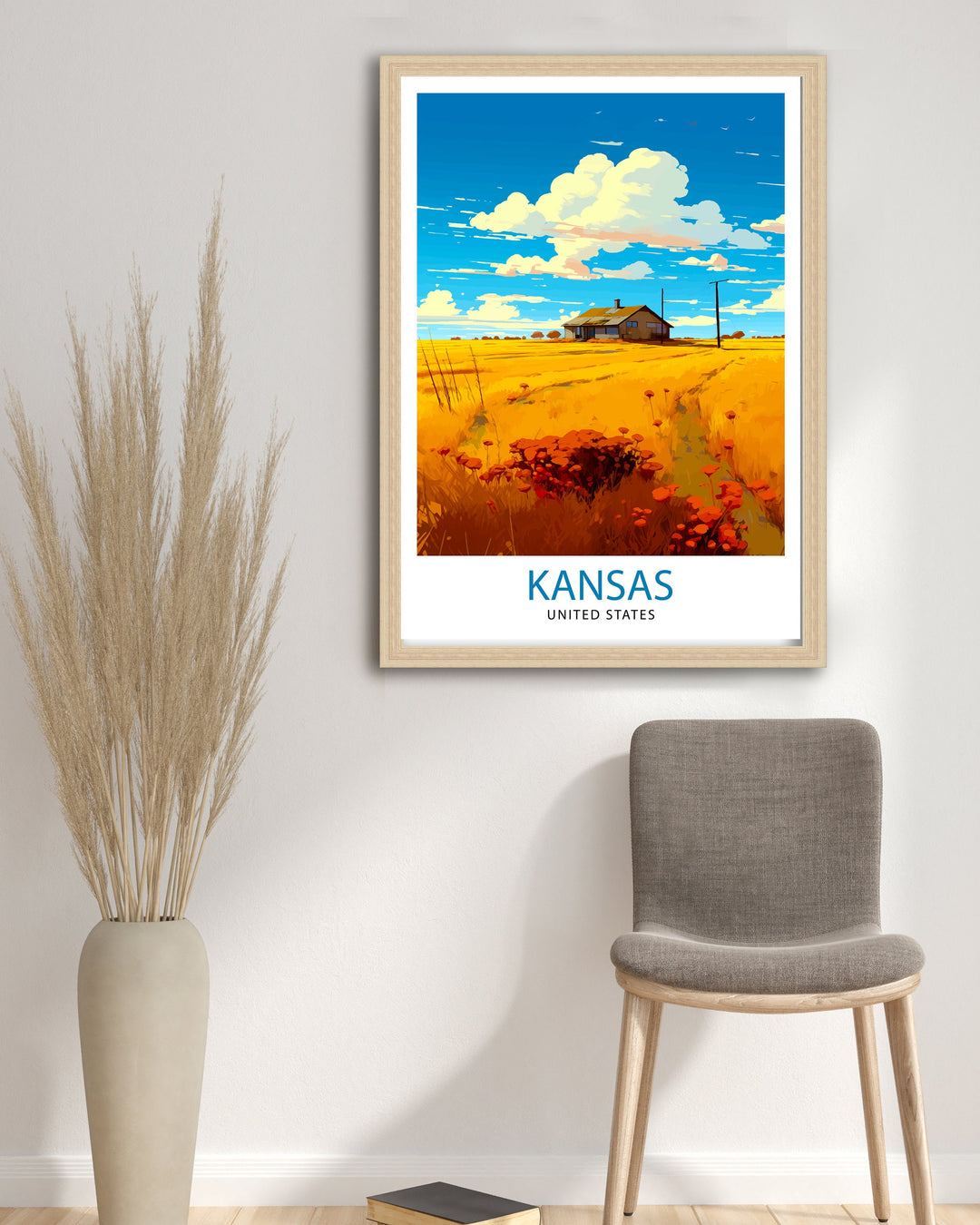 Kansas USA Travel Poster Kansas Wall Decor Kansas Poster USA Travel Posters Kansas Art Poster Kansas Illustration Kansas Wall Art