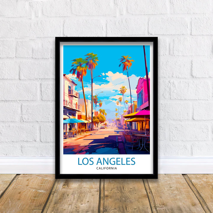 Los Angeles Travel Poster LA Wall Decor California Home Living Decor LA Illustration Travel Poster Gift for LA, California Home Decor