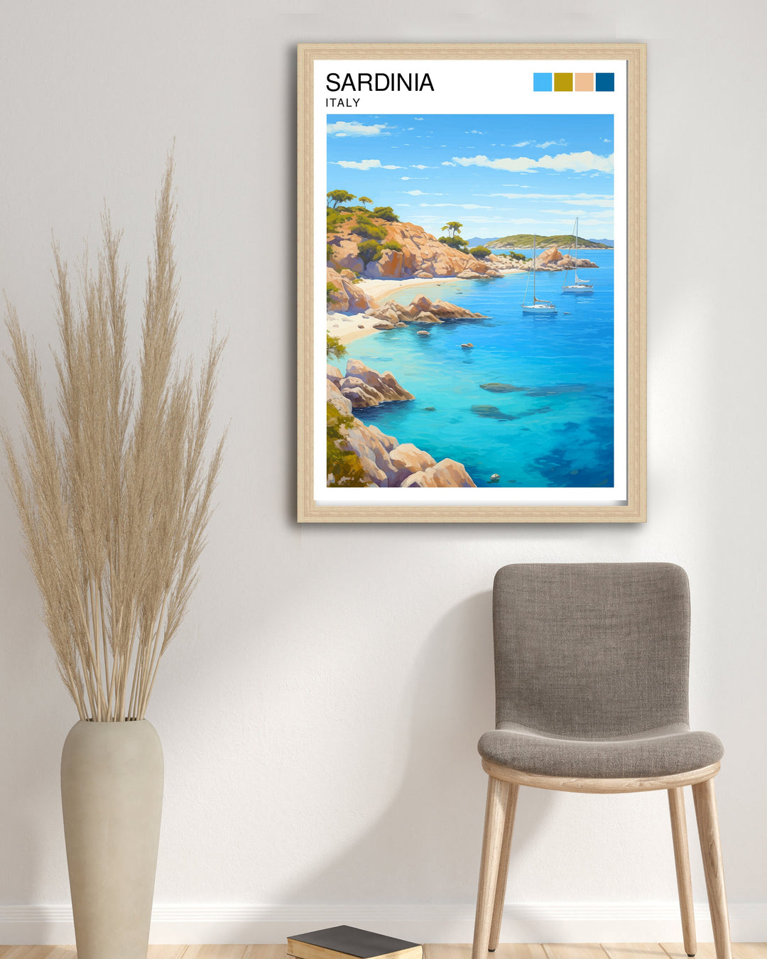 Sardinia Italy Travel Poster Sardinia Wall Decor Sardinia Poster Italy Travel Posters Sardinia Art Poster Sardinia Illustration Sardinia Wall