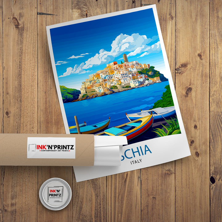 Ischia Italy Travel Poster Ischia Wall Decor Ischia Home Living Decor Ischia Italy Illustration Travel Poster Gift For Ischia Italy Home