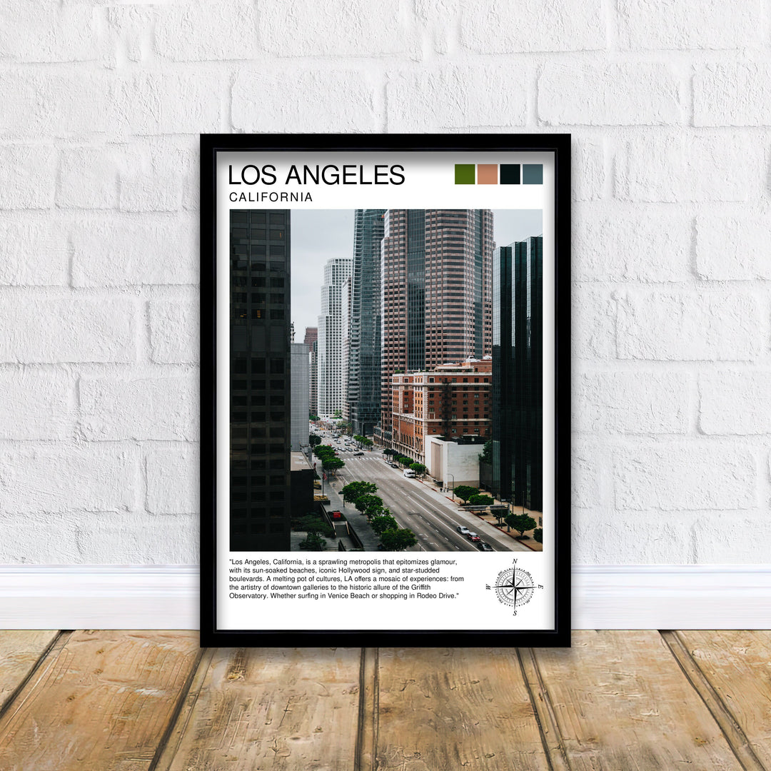 Los Angeles Travel Poster LA Wall Decor California Home Living Decor LA Illustration Travel Poster Gift for LA, California Home Decor