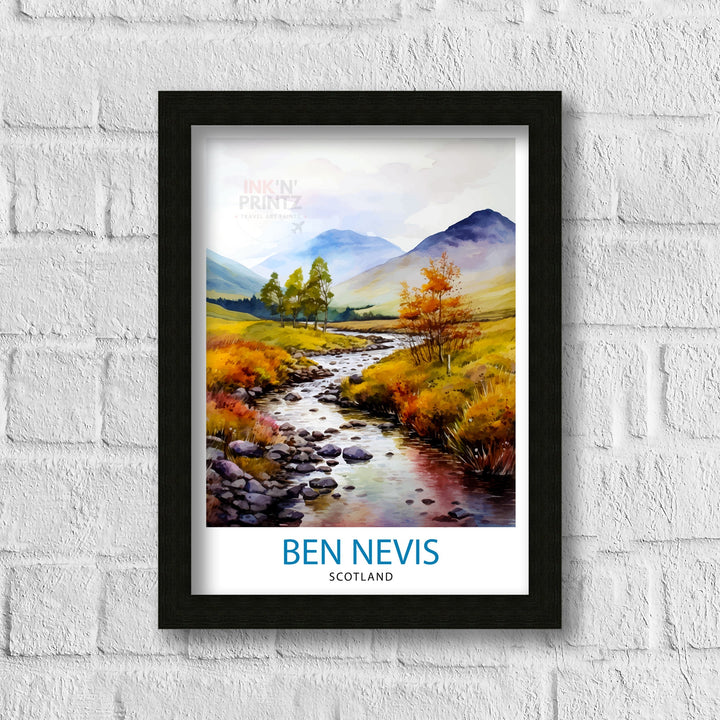 Ben Nevis Poster Scottish Mountain Decor Fort William Scotland Wall Art Ben Nevis Summit Poster Scottish Highlands Landscape Artwork Hiking