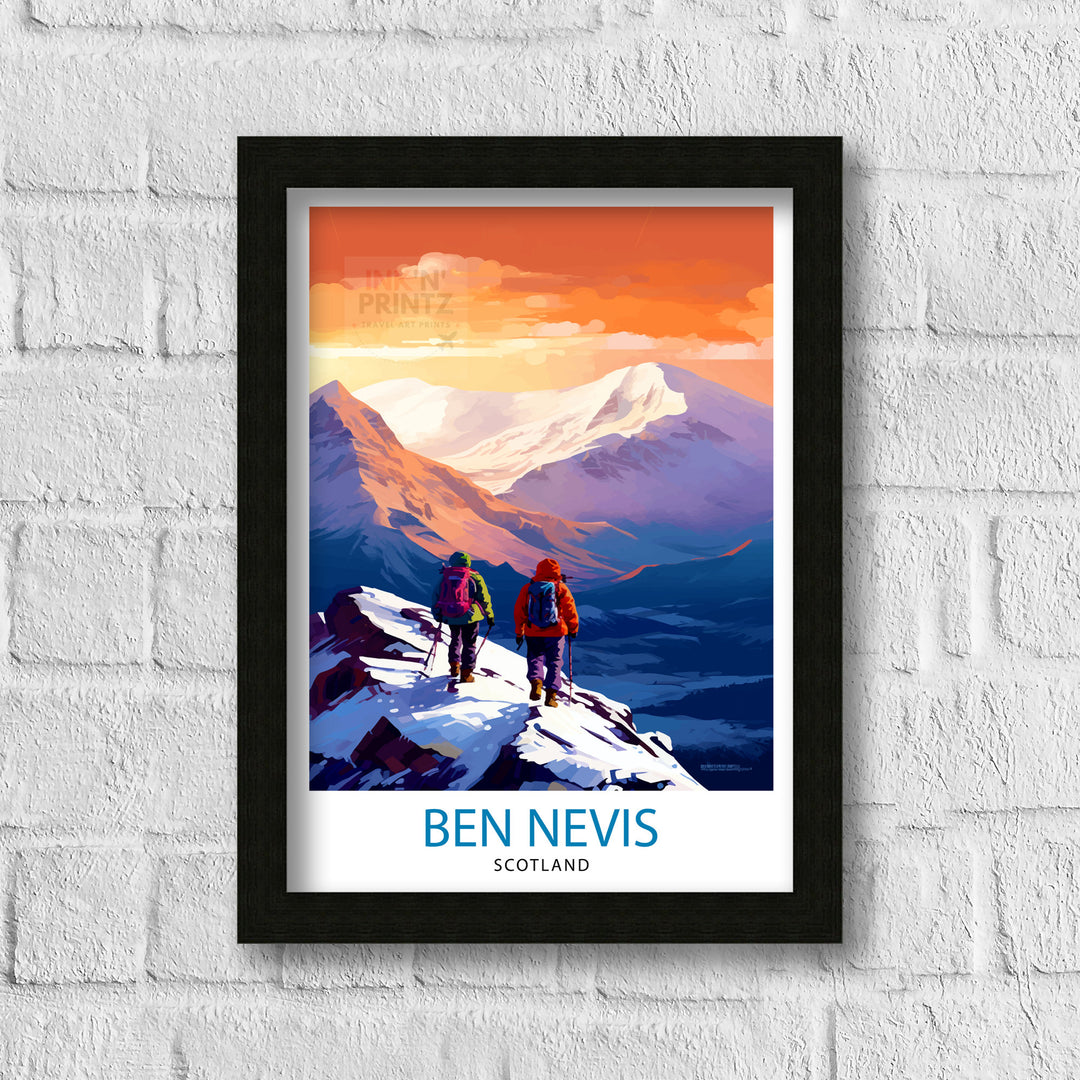 Ben Nevis Poster Scottish Mountain Decor Fort William Scotland Wall Art Ben Nevis Summit Poster Scottish Highlands Landscape Artwork Hiking