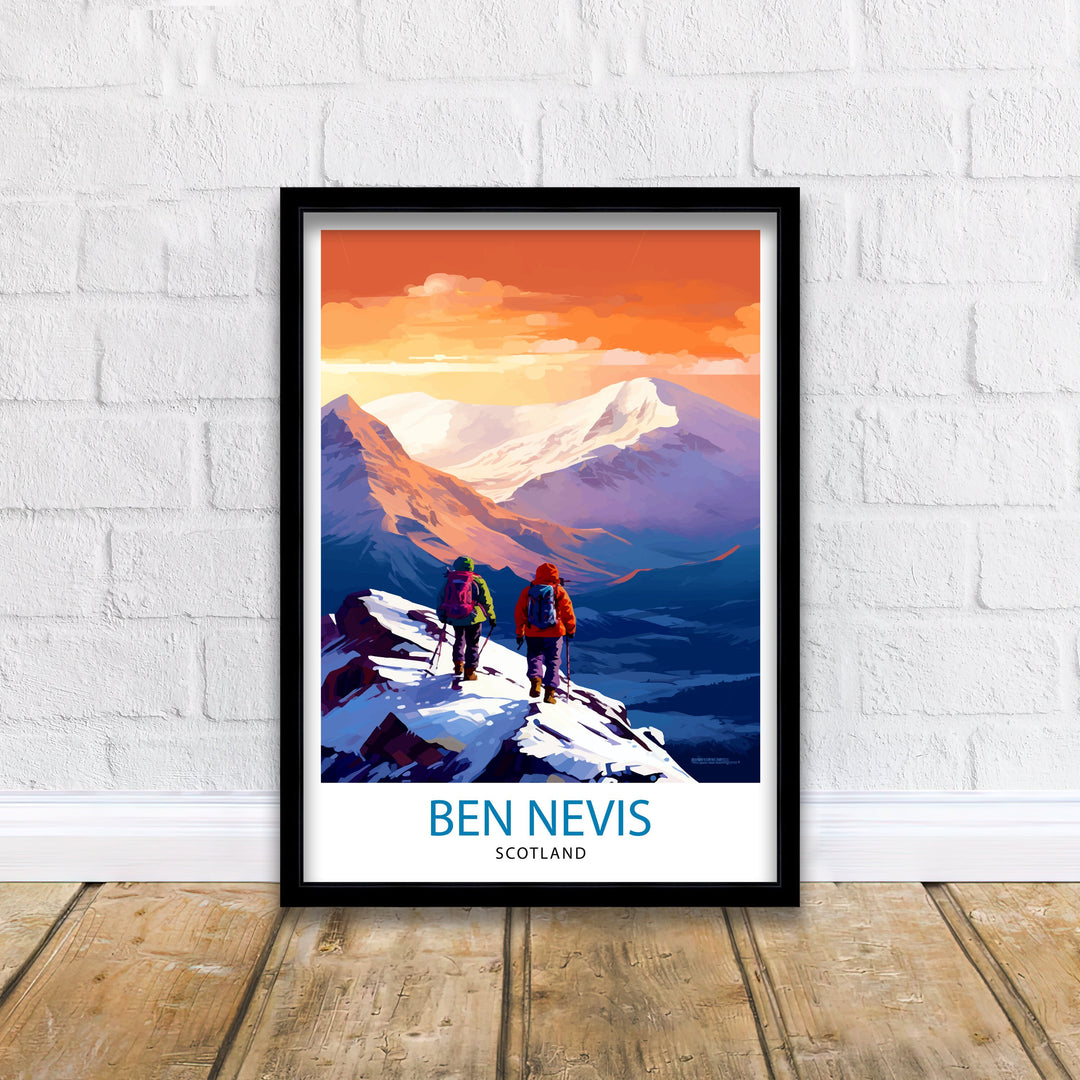 Ben Nevis Poster Scottish Mountain Decor Fort William Scotland Wall Art Ben Nevis Summit Poster Scottish Highlands Landscape Artwork Hiking