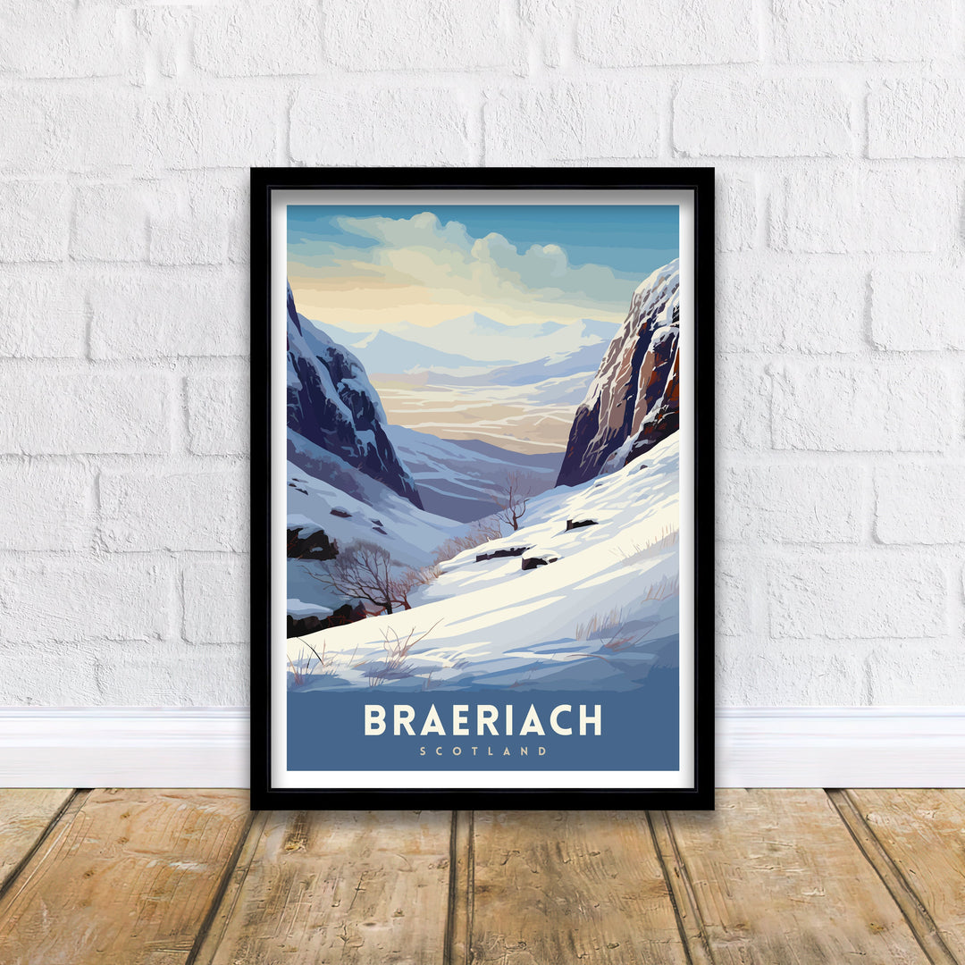 Braeriach Scotland Poster Cairngorms National Park Poster Scottish Mountain Art Braeriach Hiking Decor Highlands Nature Wall Art Walkers Gift