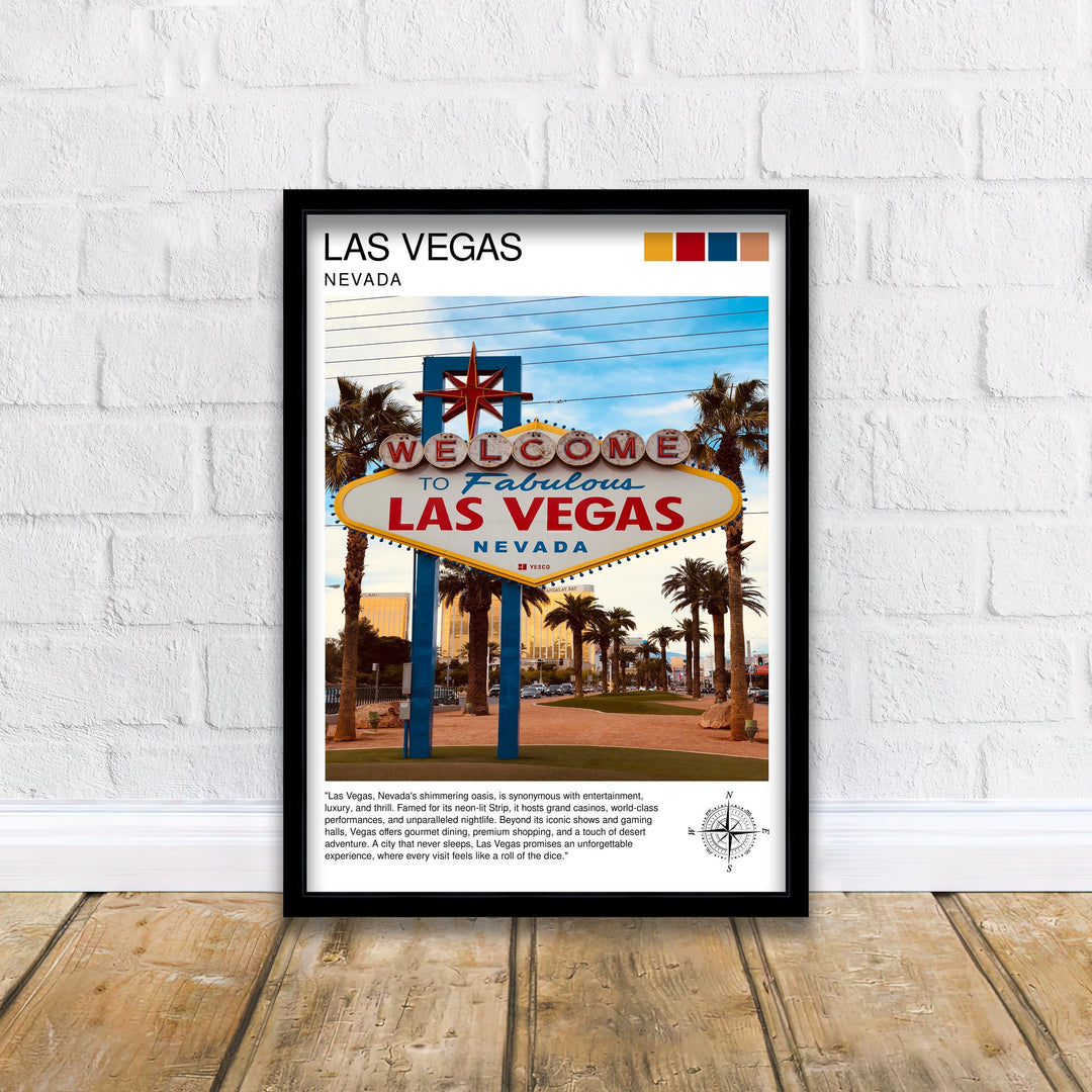 Las Vegas Travel Poster Las Vegas Wall Art Las Vegas Poster Las Vegas Illustration Las Vegas Nevada Travel Poster Las Vegas Souvenir