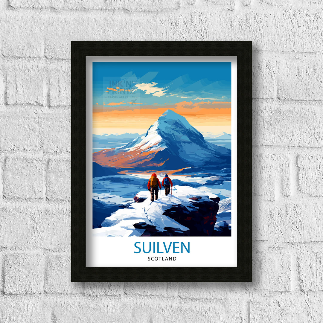 Suilven Mountain Poster Scotland Highland Landscape Scottish Wilds Wall Art Nature Lover Gift Suilven Hiking Poster Scotland Travel Decor