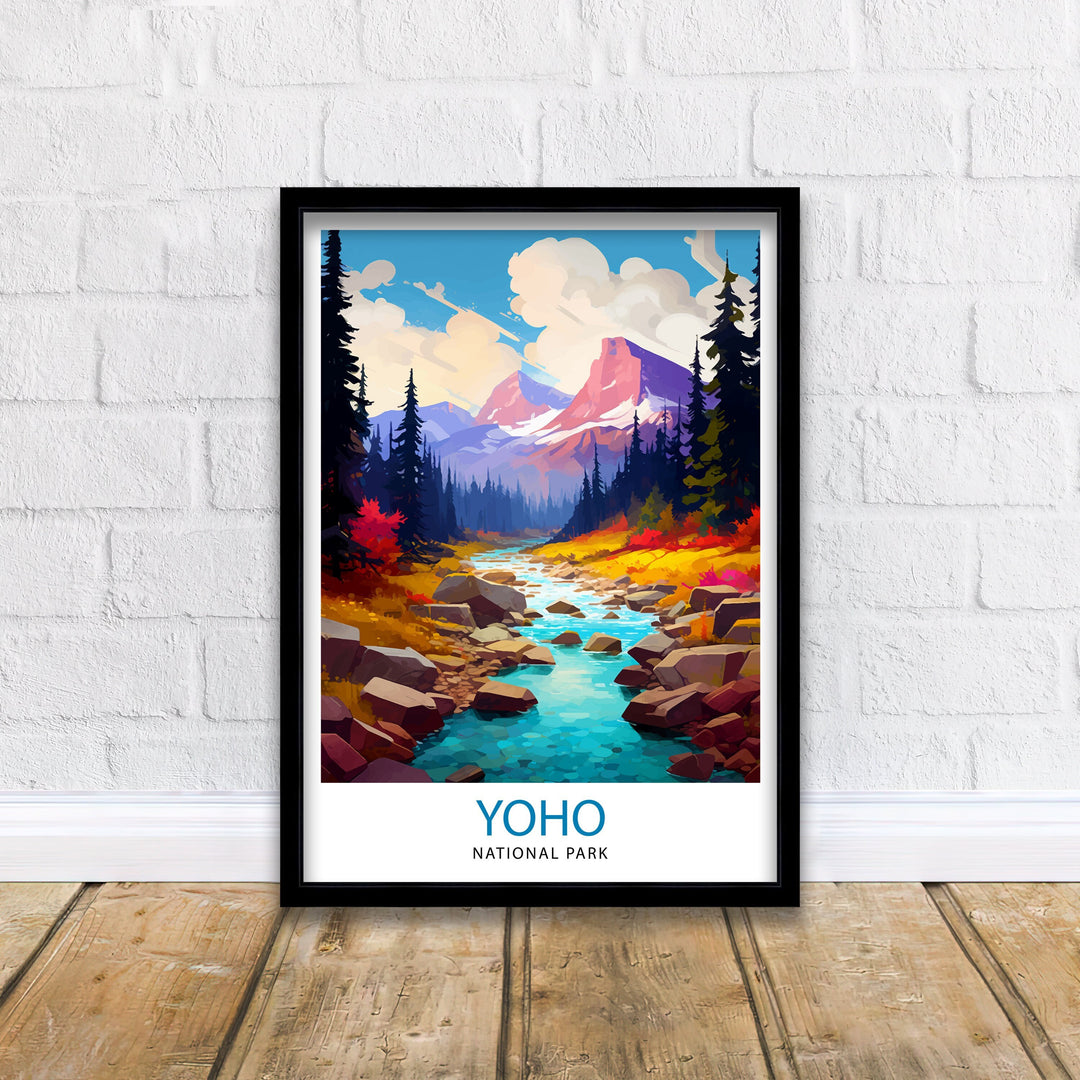 Yoho National Park Poster Canadian Rockies Art Yoho Landscape Poster British Columbia Wall Art Nature Travel Decor Wilderness Gift