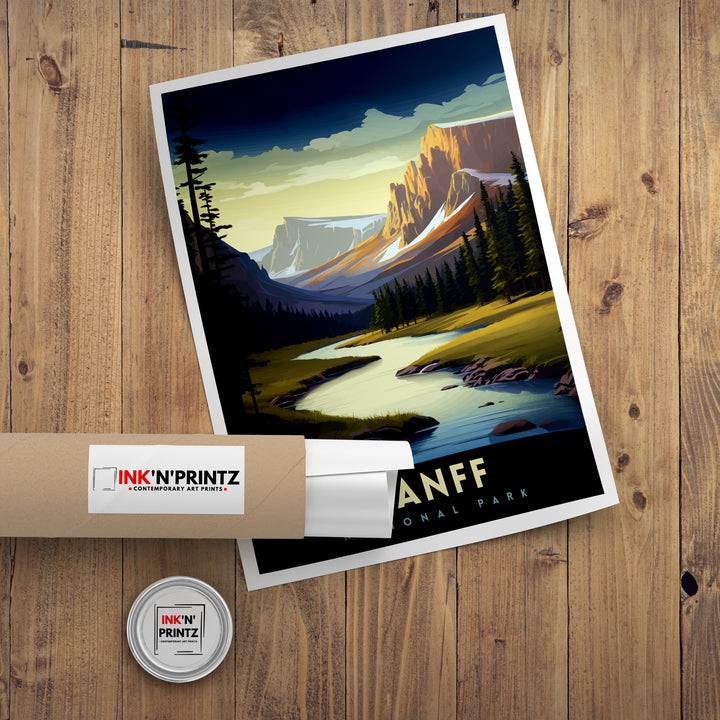 Banff National Park Travel Poster Banff Wall Decor Banff Home Decor Banff Canada Illustration Travel Poster Gift For Banff Canada Home Decor