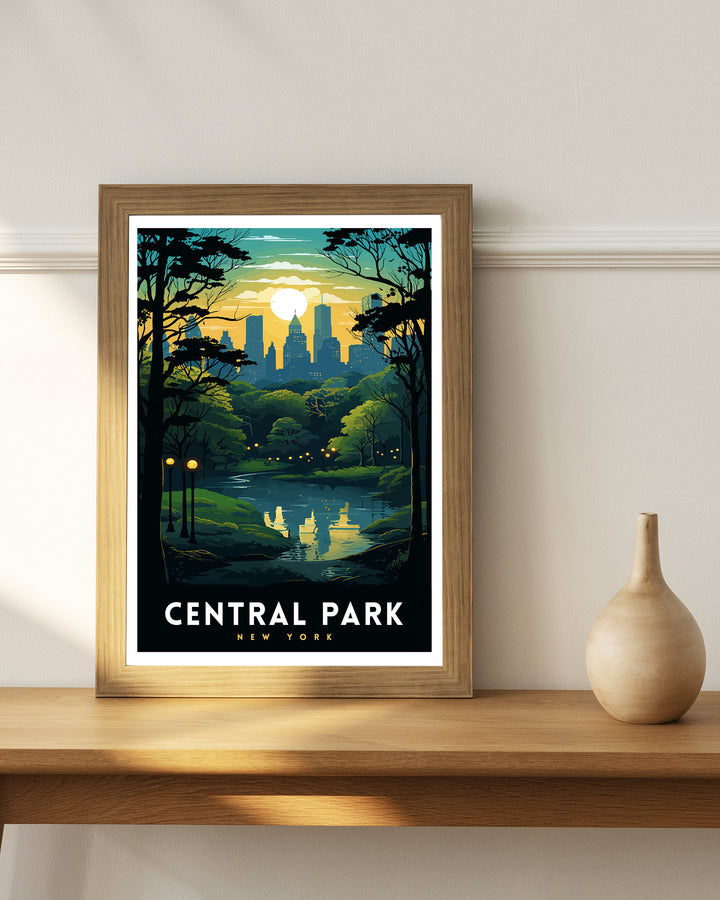 Central Park New York Travel Poster NYC Wall Decor Central Park Poster New York City Travel Posters Central Park Art Poster NYC Illustration