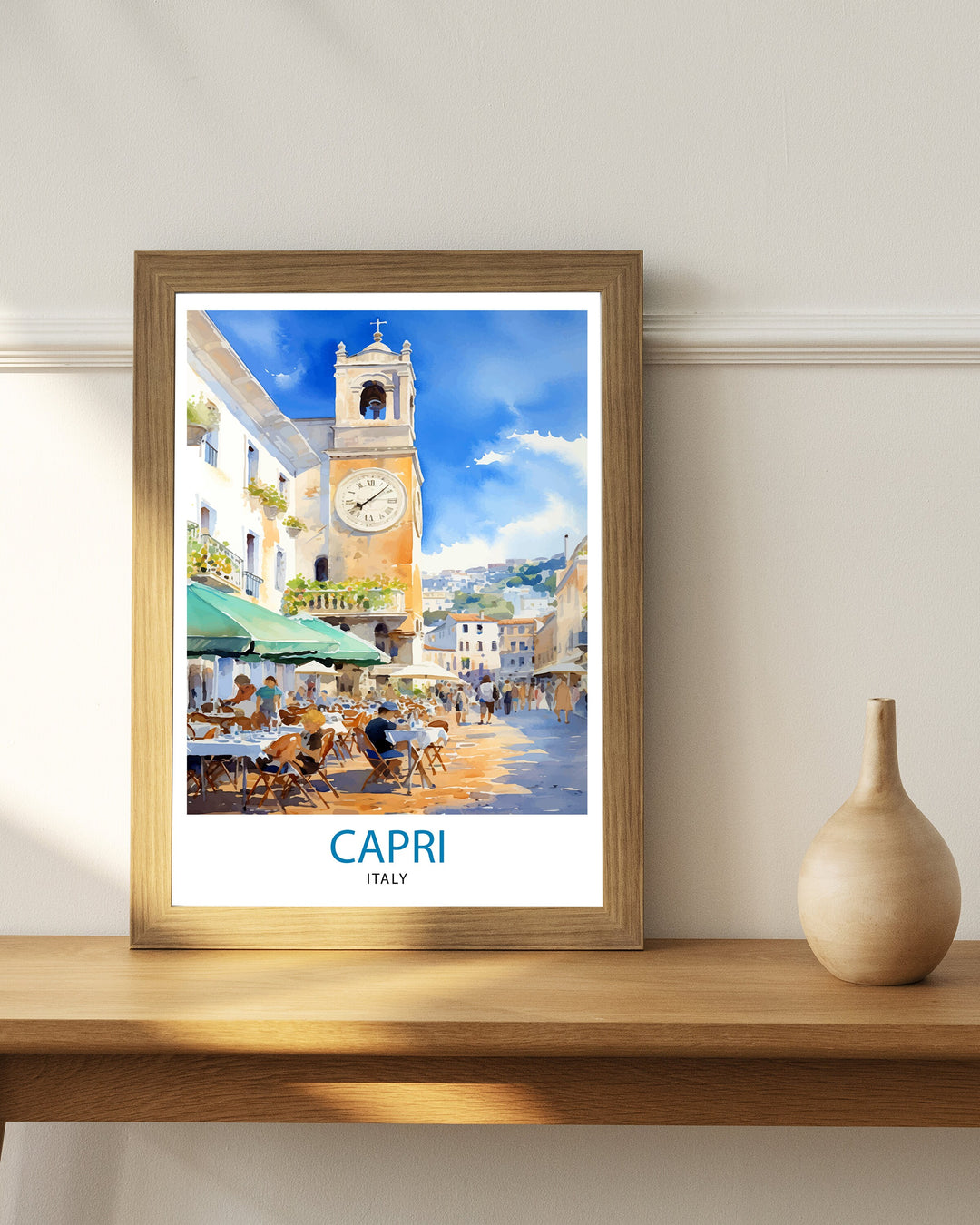 Capri Italy Travel Poster Capri Wall Decor Capri Home Living Decor Capri Italy Illustration Travel Poster Gift for Capri Italy Home Decor