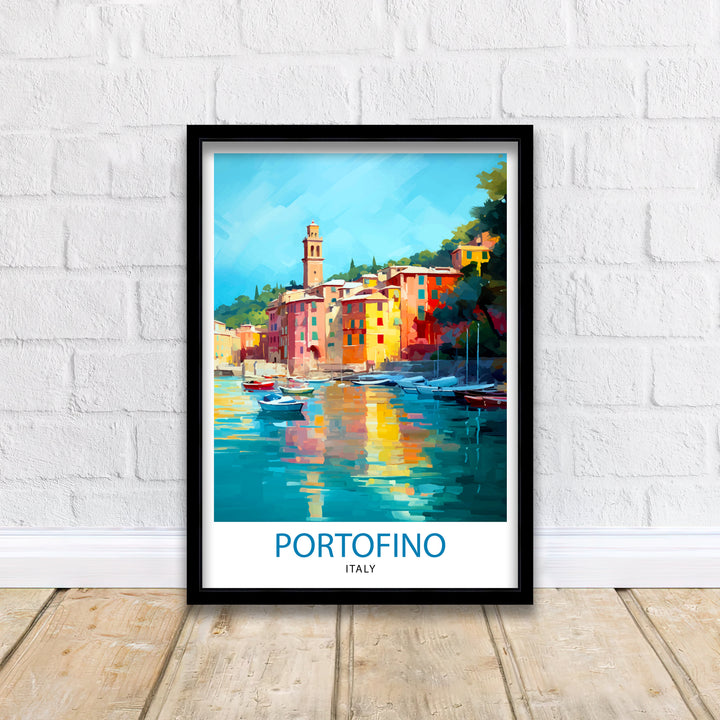 Portofino Italy Travel Poster Portofino Wall Decor Portofino Poster Italy Travel Posters Portofino Art Poster Portofino Illustration Portofino