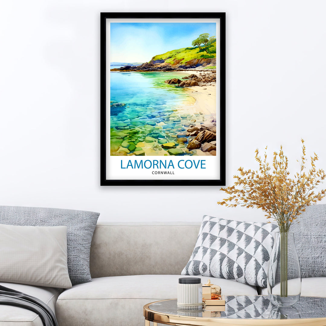 Lamorna Cove Cornwall Travel Poster Lamorna Wall Decor Lamorna Poster Cornwall Travel Posters Lamorna Art Poster Lamorna Illustration Lamorna